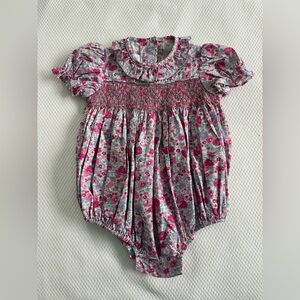 Little English Floral Smocked Bubble